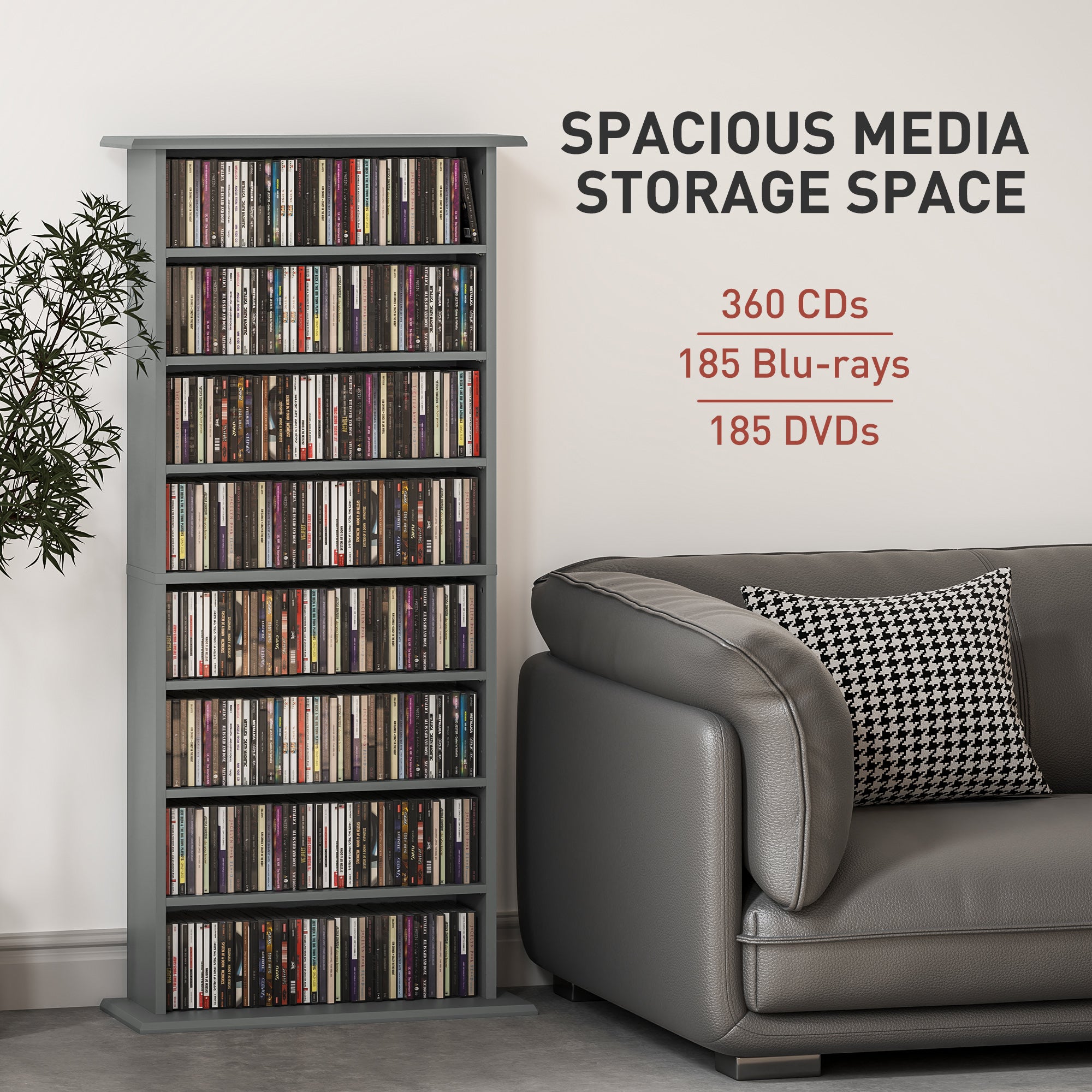 HOMCOM 360 CD Storage Unit - Grey